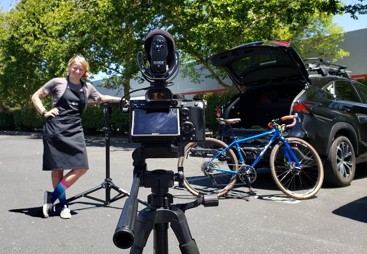 Sage returned to Amain Cycles and immediately got to work educating others through videos and promotional materials for her bike shop.